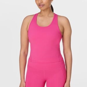 NWT Sweaty Betty Power Medium Impact Crop Gym Tank‎ Bright Pink size Large